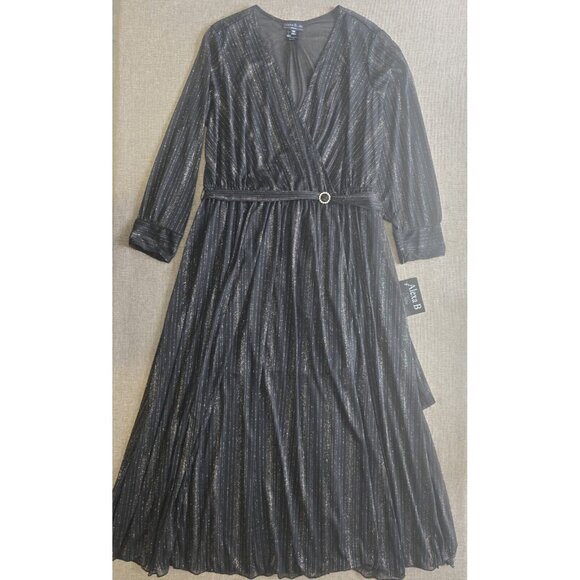 Alexa B Nites Sheer Sparkle Formal Maxi Dress Womens Size 18W - Picture 12 of 16